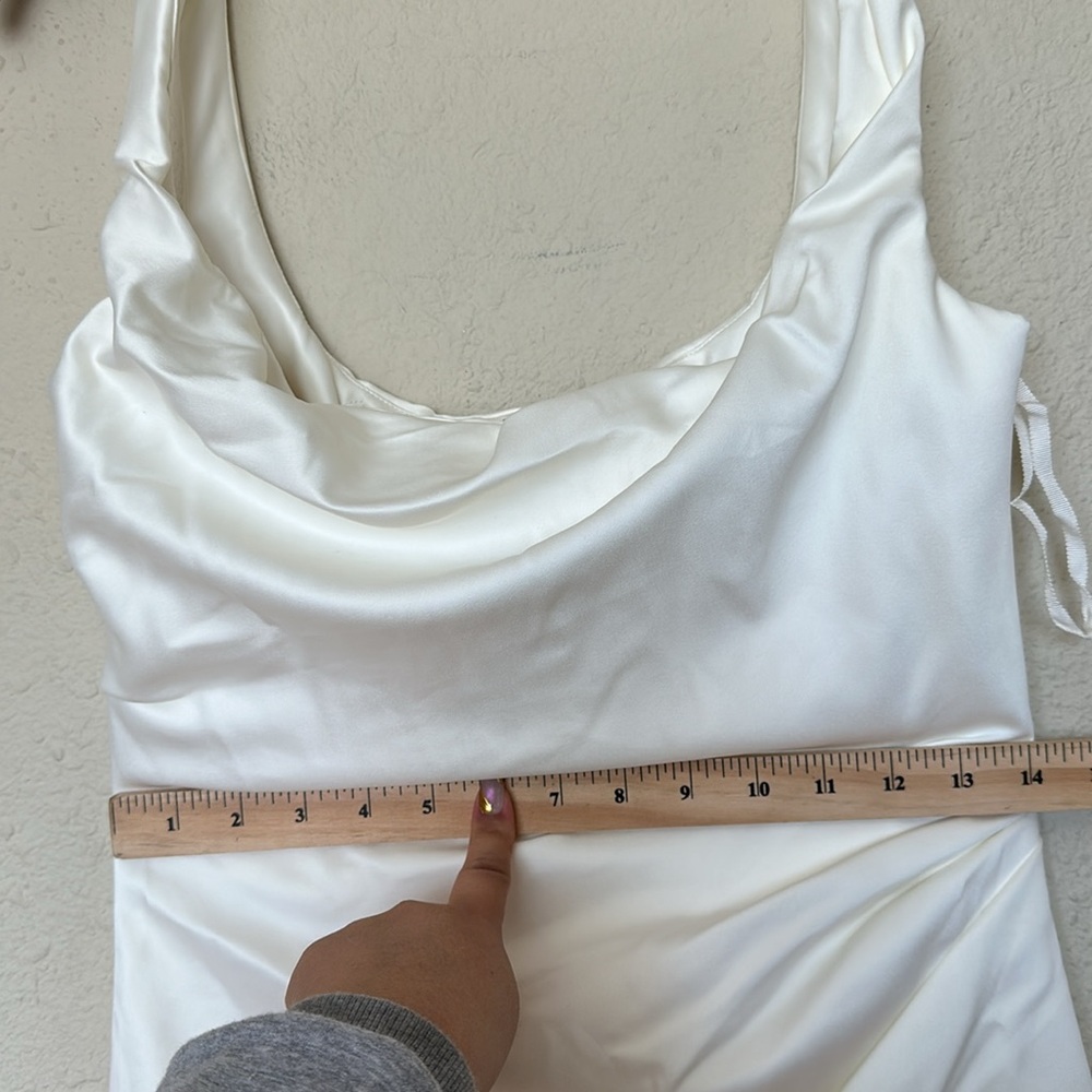 HOUSE OF CB 'Emilie' Off White Satin Mermaid Bridal Gown NWOT size L - Picture 14 of 15